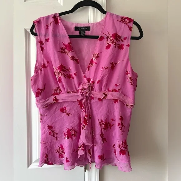 Vintage Y2K Silk Blend Crushed Velvet Top - Picture 2 of 8